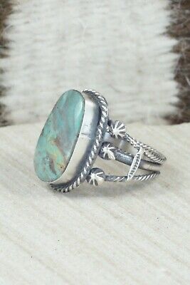 Turquoise & Sterling Silver Ring - Samuel Yellowhair - Size 8.5