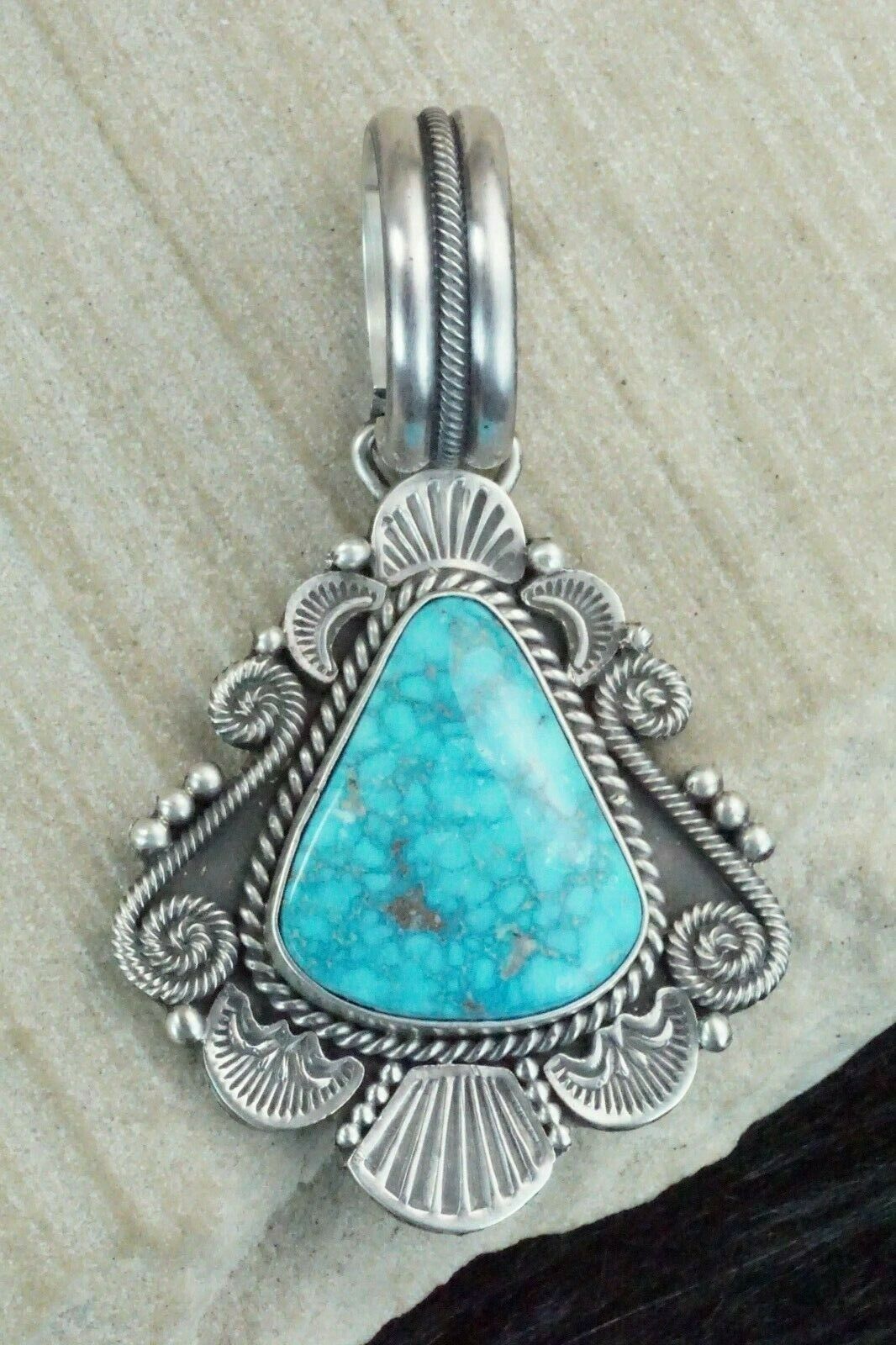 Turquoise & Sterling Silver Pendant - Michael Calladitto