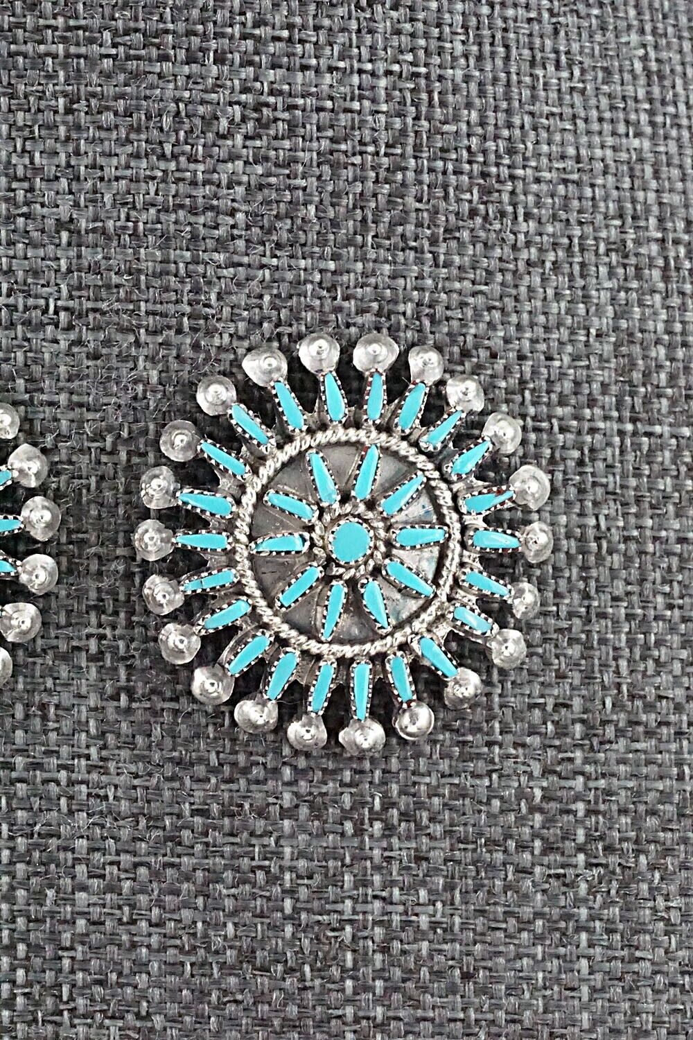 Turquoise & Sterling Silver Earrings - Vincent Johnson