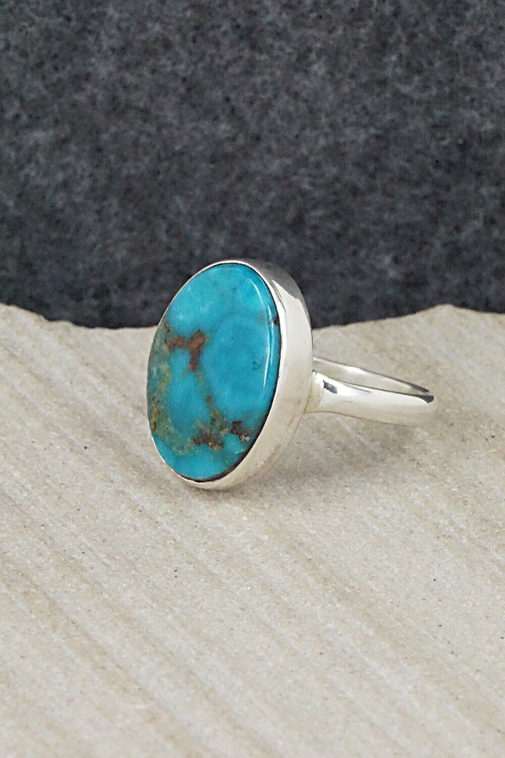 Turquoise & Sterling Silver Ring - Carlos Tsipa - Size 7.25