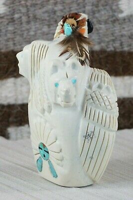 Buffalo, Horse, Chief & Eagle Navajo Fetish Carving - Ben Livingston - High Lonesome Trading