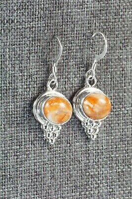 Spiny Oyster & Sterling Silver Earrings - Rosie Chee