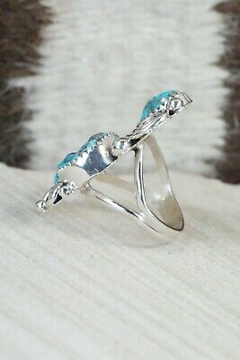 Turquoise & Sterling Silver Ring - Shirley Largo - Size 6