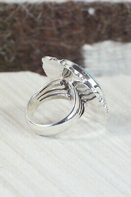 Turquoise and Sterling Silver Ring - Bucky Belin - Size 8.25