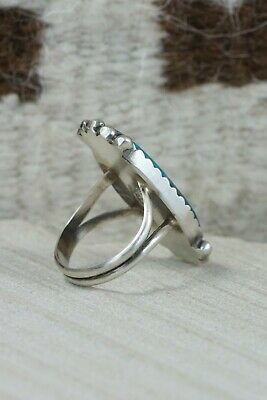 Navajo Turquoise and Sterling Silver Ring - Selina Warner - Size 8.5
