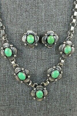 Navajo Turquoise & Sterling Silver Jewelry Set - Hubert Etsitty