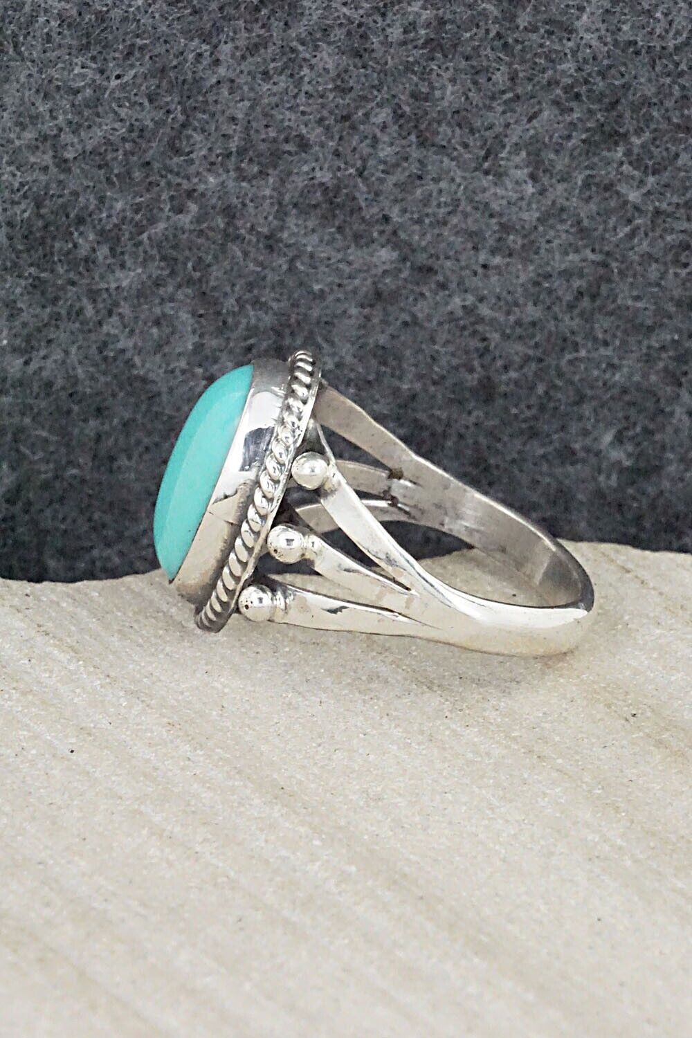 Turquoise & Sterling Silver Ring - Alice Rose Saunders - Size 8