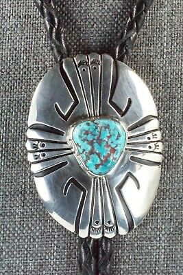Turquoise & Sterling Silver Bolo Tie - Richard Singer - High Lonesome Trading