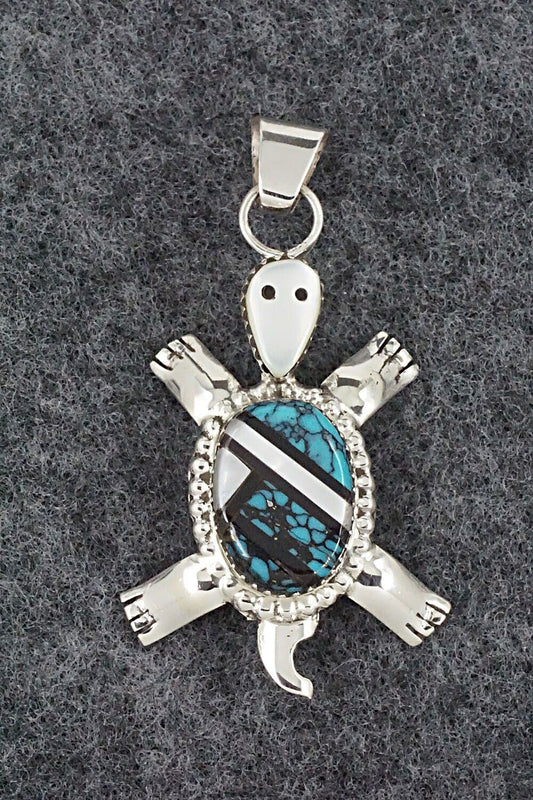Multi Stone & Sterling Silver Inlay Pendant - Wayne Haloo