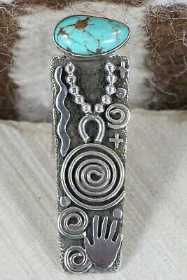 Navajo Turquoise and Sterling Silver Ring - Alex Sanchez - Size 7.5