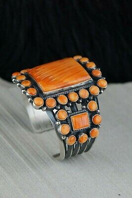 Navajo Spiny Oyster & Sterling Silver Bracelet - Anthony Skeets - High Lonesome Trading