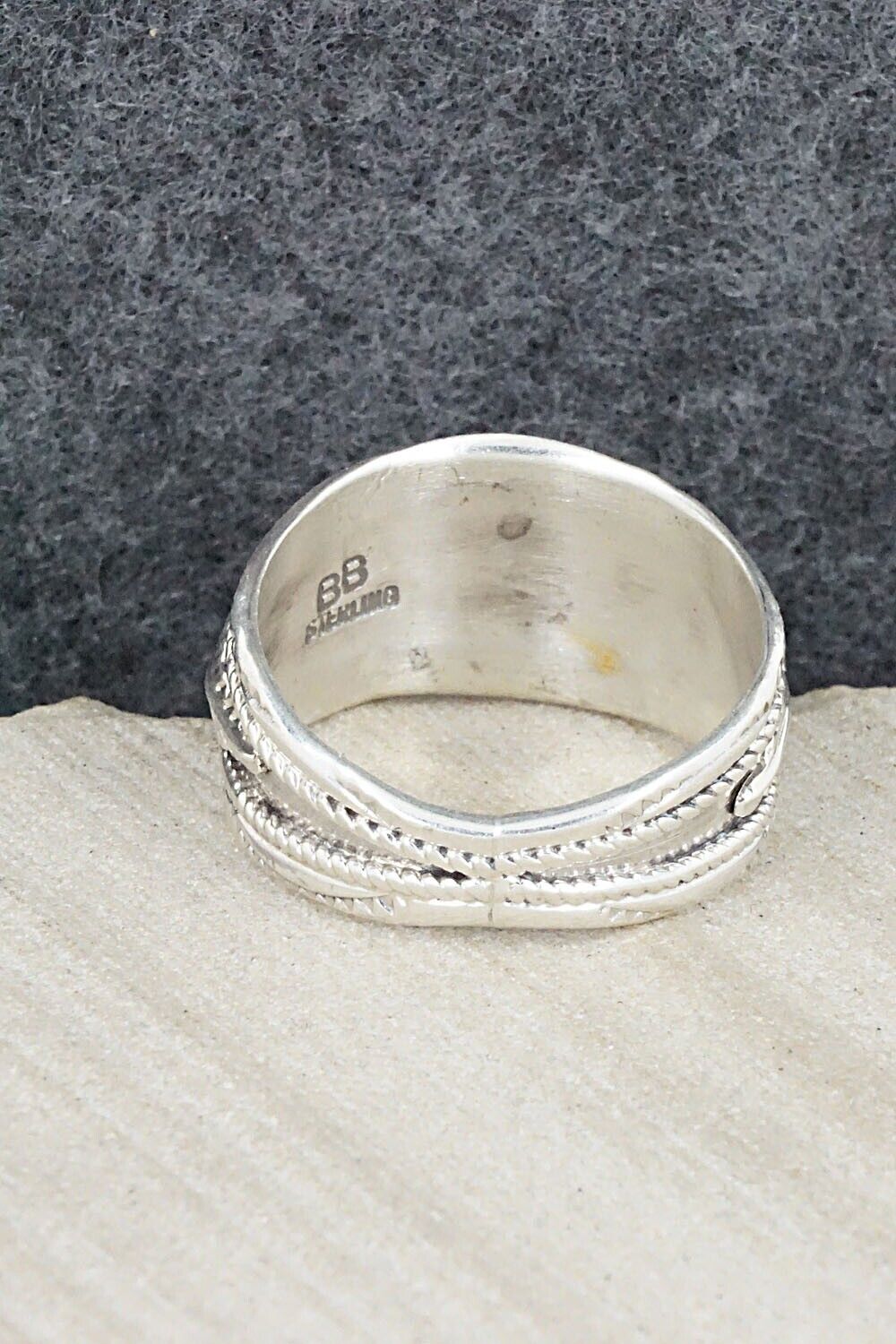 Turquoise, Coral and Sterling Silver Ring - Betty Begay - Size 13.25
