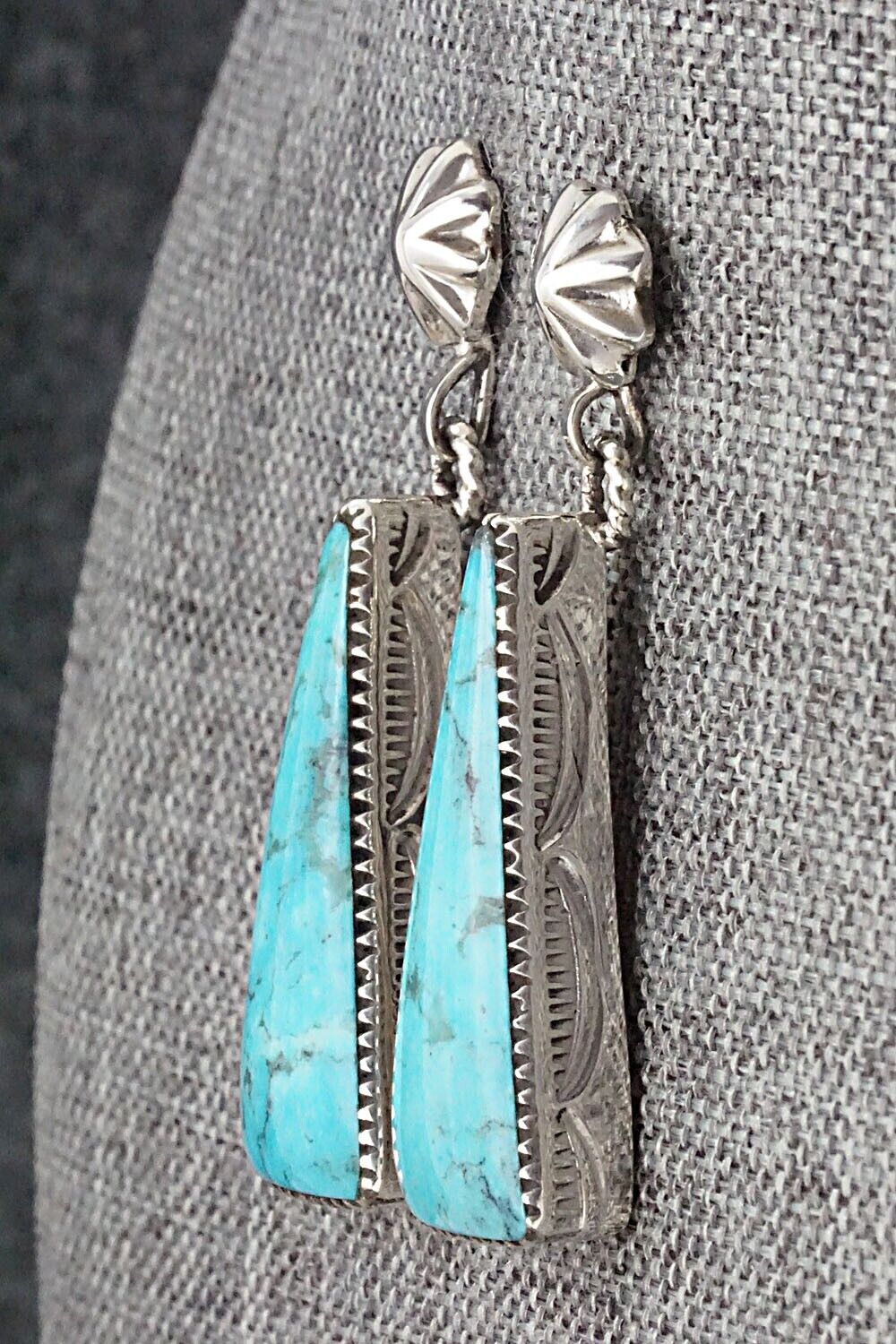 Turquoise & Sterling Silver Earrings - Gregg Yazzie