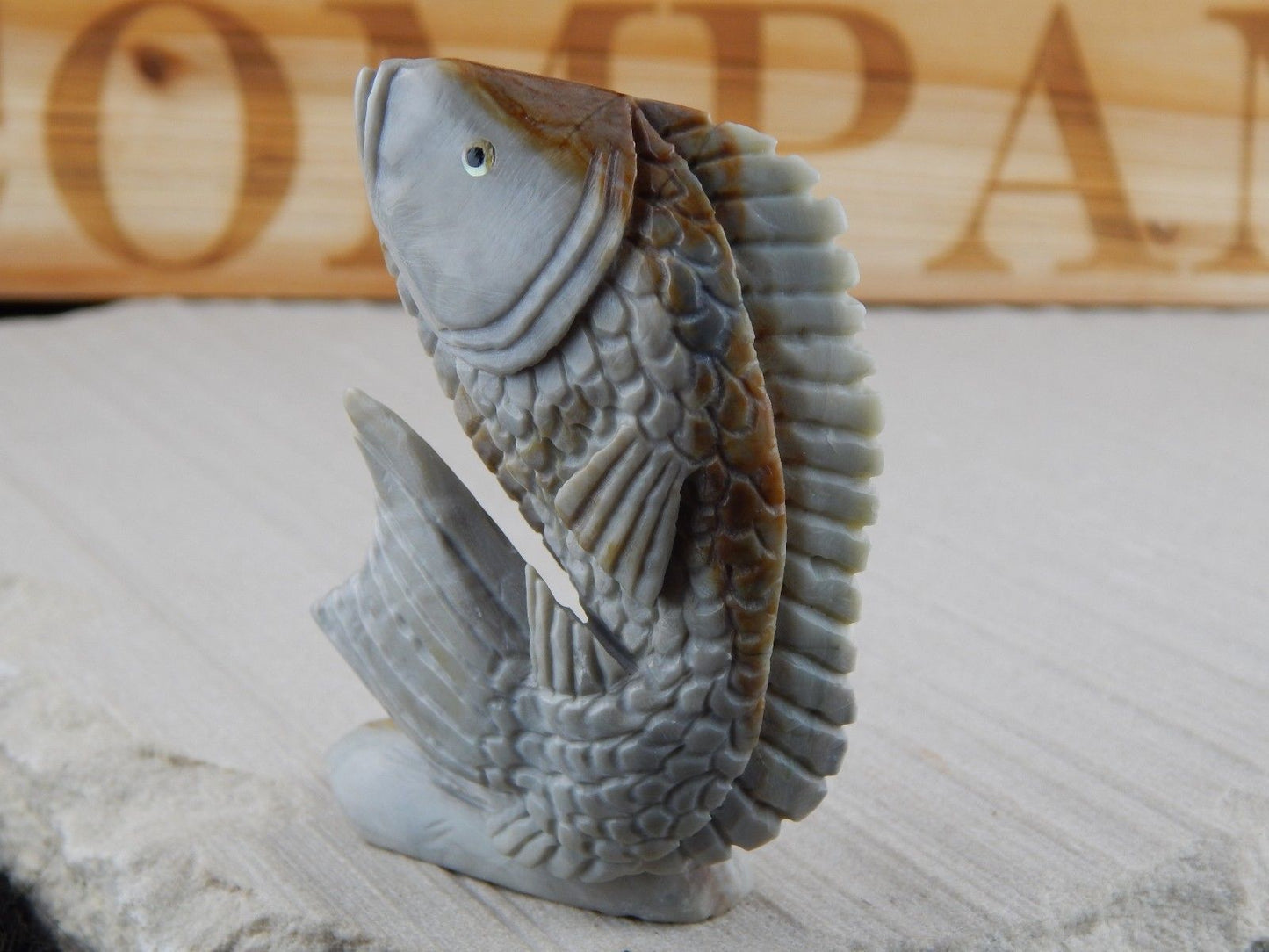 Fish Zuni Fetish Carving - Ben Kaamasee - High Lonesome Trading