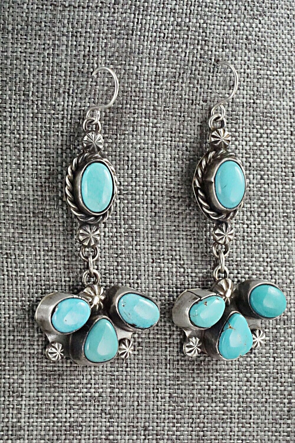 Turquoise & Sterling Silver Earrings - Wilson Dawes