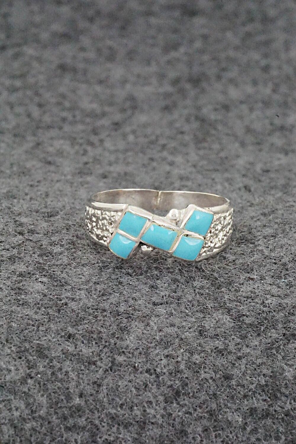 Turquoise & Sterling Silver Ring - Bonnie Quam - Size 8