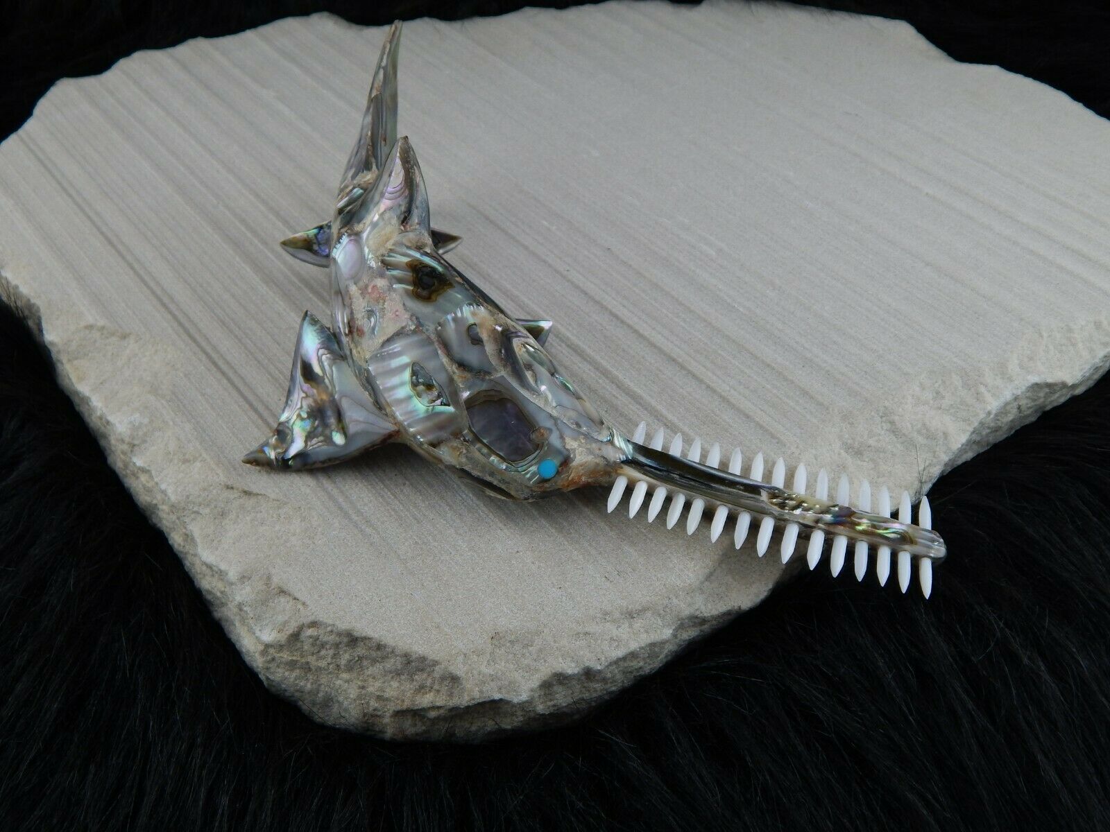 Saw Fish Zuni Fetish Carving - Philbert Beyuka - High Lonesome Trading