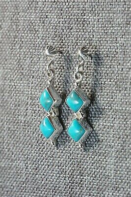 Turquoise & Sterling Silver Earrings - Rosie Chee - Navajo