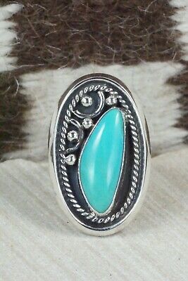 Turquoise and Sterling Silver Ring - Raymond Delgarito - Size 10