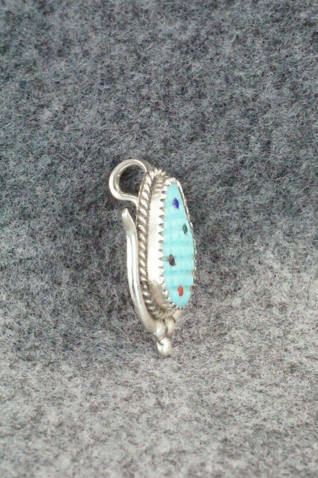 Turquoise & Sterling Silver Pendant - Tracy Bowekaty - High Lonesome Trading
