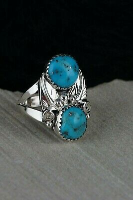 Navajo Turquoise and Sterling Silver Ring - Rita Montoya - Size 6.5 - High Lonesome Trading
