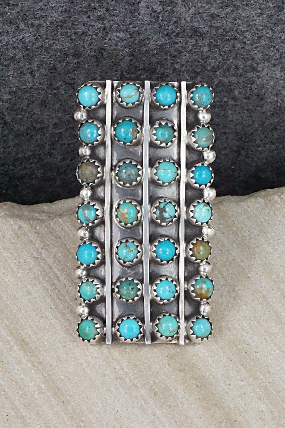 Turquoise & Sterling Silver Ring - Roberta Begay - Size 8