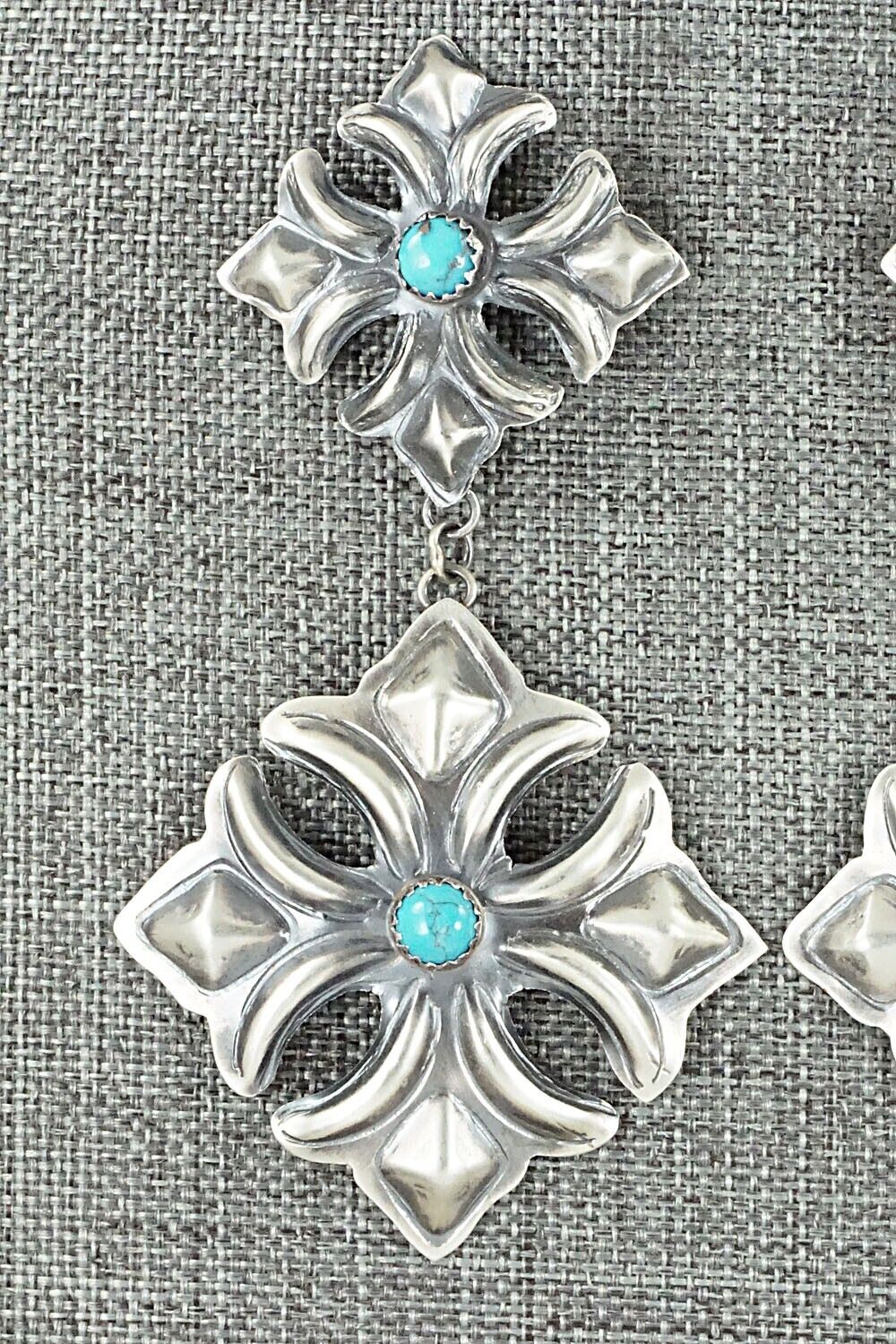 Turquoise and Sterling Silver Earrings - Tim Yazzie