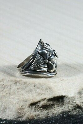 Navajo Sterling Silver Ring - Derrick Gordon - Size 8 - High Lonesome Trading