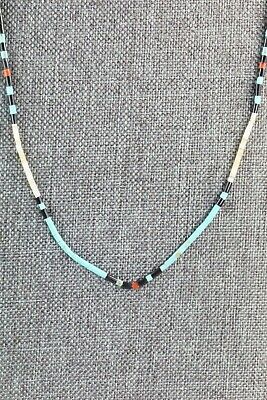 Turquoise, Shell, Coral & Sterling Silver Necklace - Esquipula Tenorio