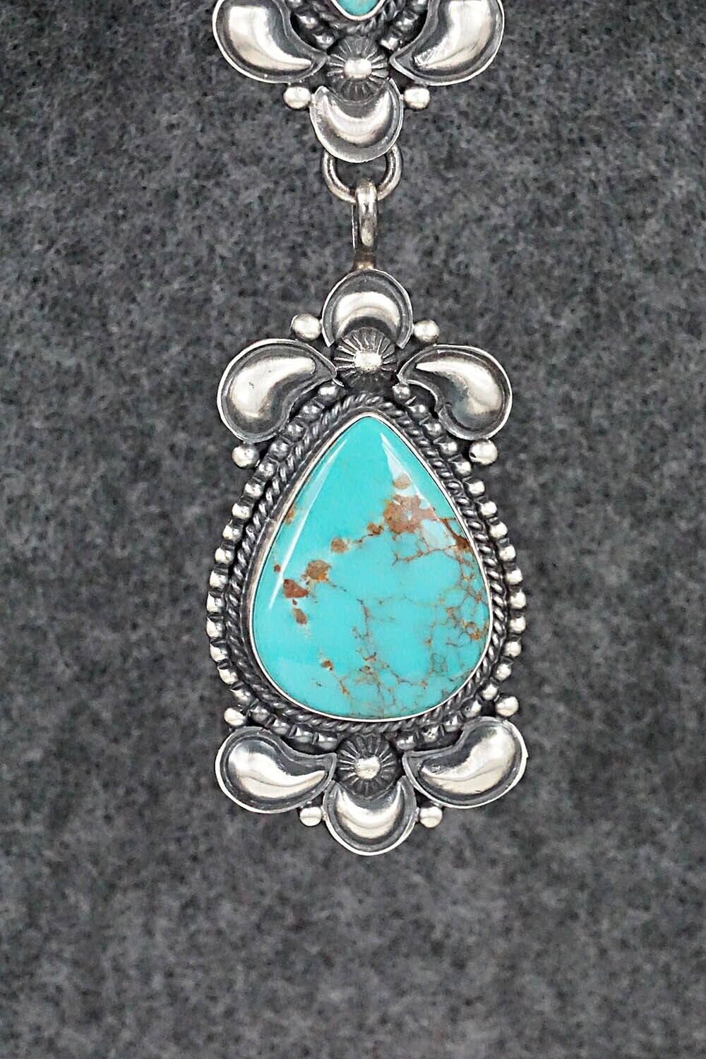 Turquoise & Sterling Silver Necklace and Earrings Set - Derrick Gordon