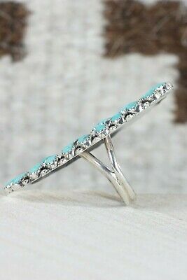 Navajo Turquoise and Sterling Silver Ring - Zeita Begay - Size 7.75 - High Lonesome Trading