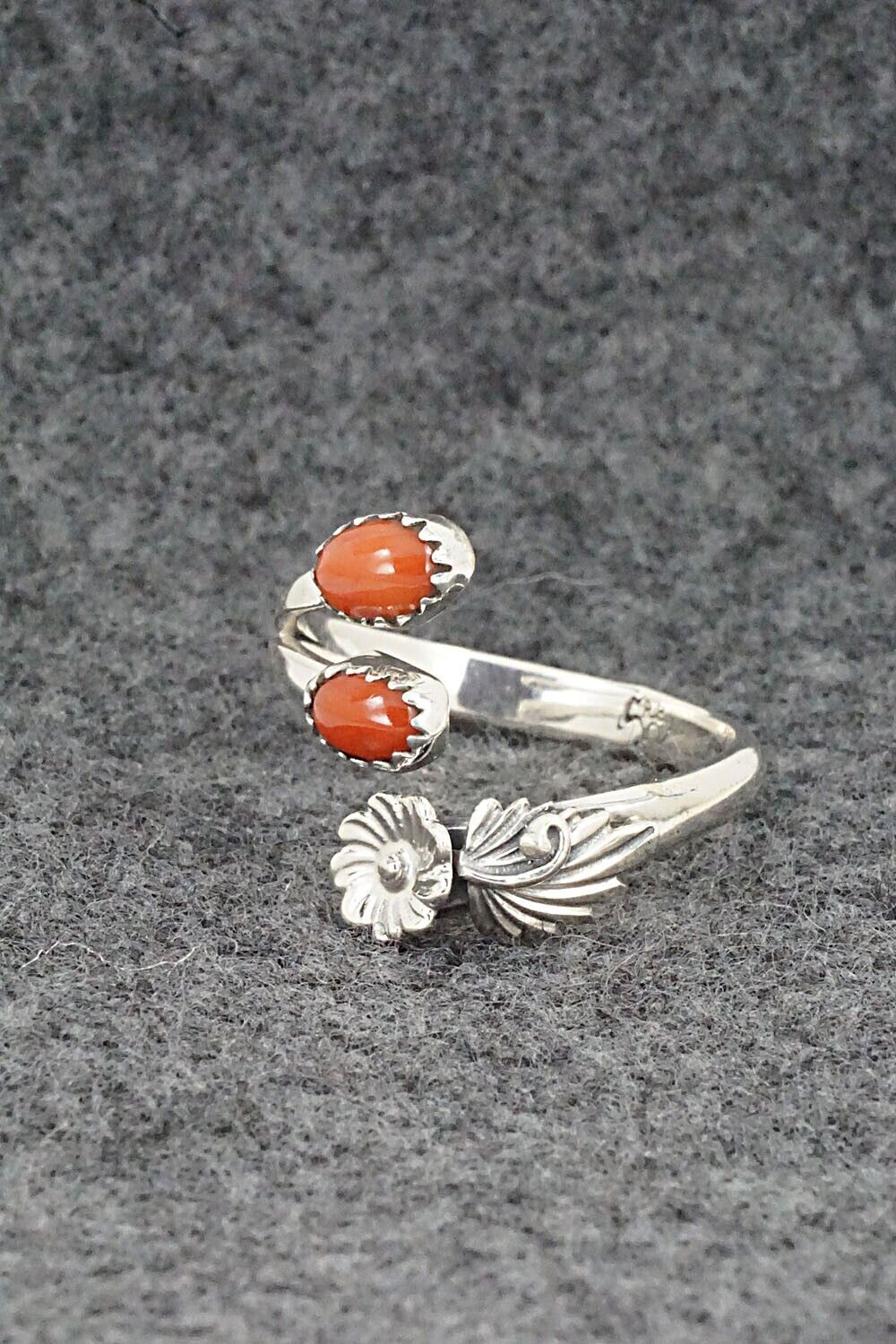 Coral & Sterling Silver Ring - Harris Largo - Size 9.5