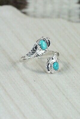 Navajo Turquoise and Sterling Silver Ring - Etta Belin - Size 10