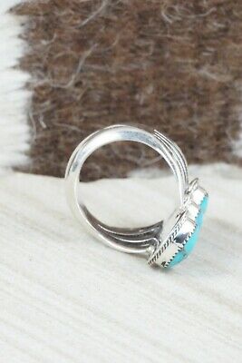 Turquoise & Sterling Silver Ring - Sheena Jack - Size 8