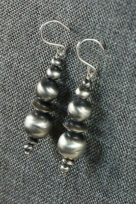 Navajo Sterling Silver Earrings - Jan Mariano - High Lonesome Trading