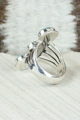 Turquoise & Sterling Silver Ring - Sheena Jack - Size 7.75