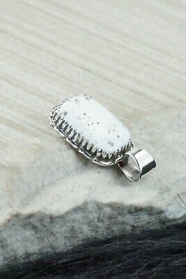 White Buffalo & Sterling Silver Pendant - Alvin Joe