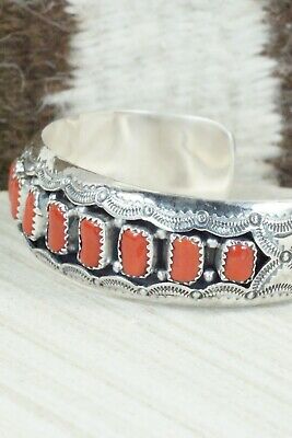 Coral and Sterling Silver Bracelet - Wilbert Muskett Sr.