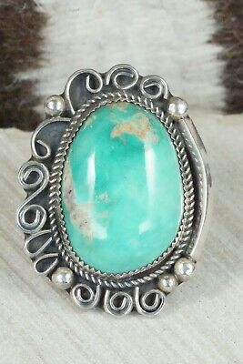 Turquoise and Sterling Silver Ring - Leslie Nez - Size 9