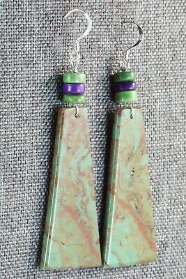 Turquoise & Sterling Silver Earrings - Lupe Lovato