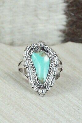 Turquoise and Sterling Silver Ring - Andrew Vandever - Size 7.75 - High Lonesome Trading