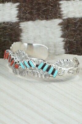 Coral, Turquoise & Sterling Silver Bracelet - Murray Hannaweeka