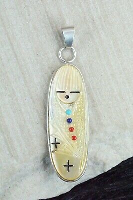 Mother of Pearl and Sterling Silver Corn Maiden Pendant - Stuart Quandelacy