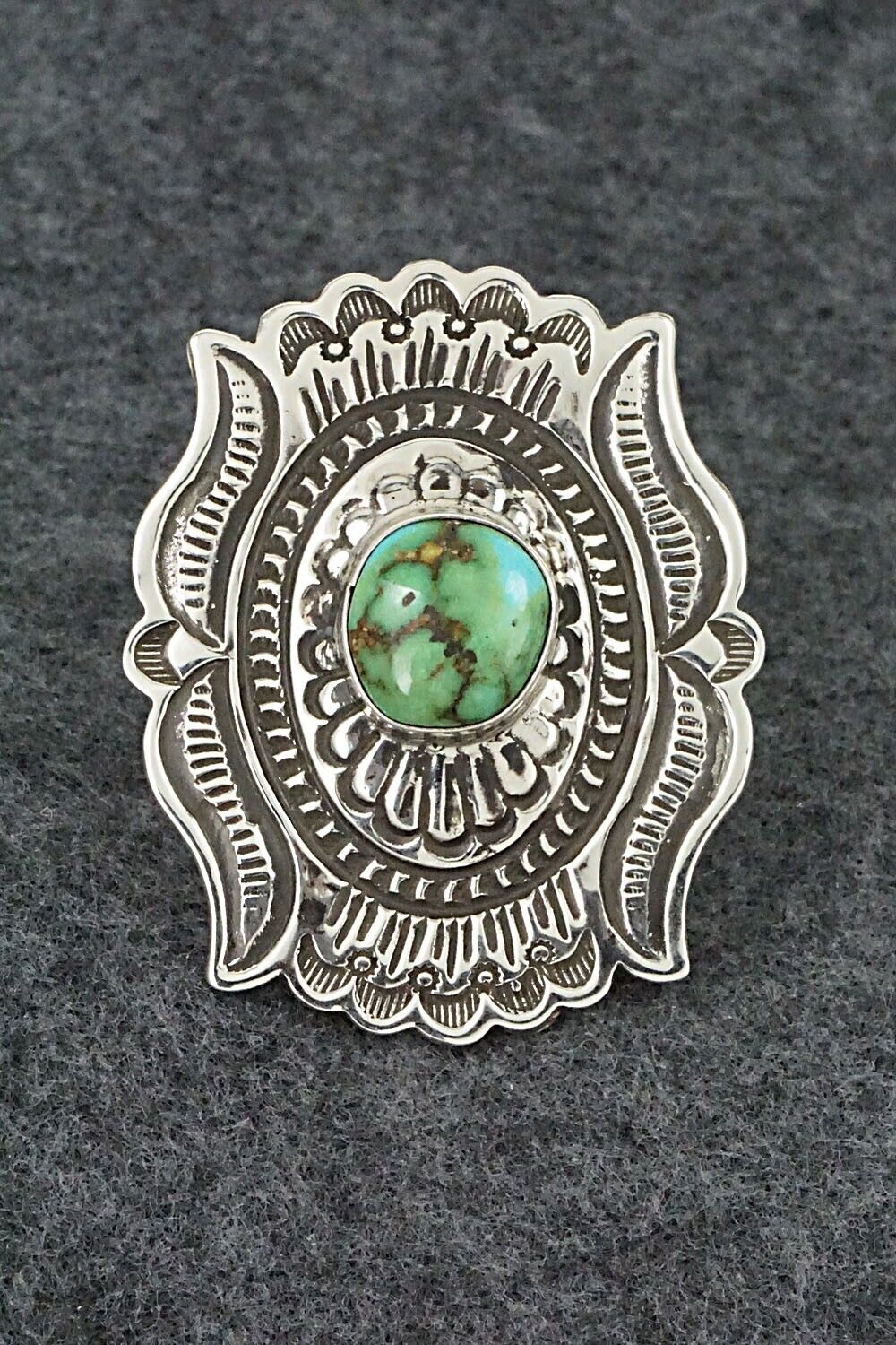Turquoise & Sterling Silver Ring - Annette Martinez - Size 7 adj.