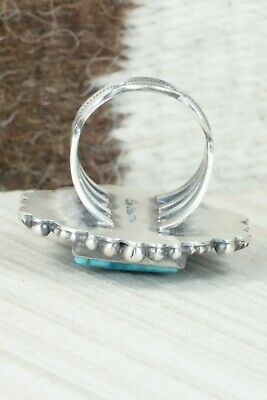 Turquoise & Sterling Silver Ring - Tom Lewis - Size 9.25