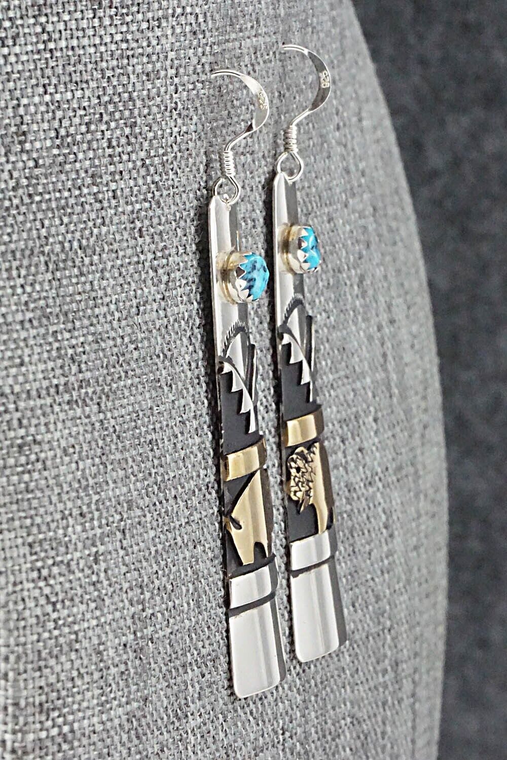 Turquoise & Sterling Silver Earrings - Rosita Singer