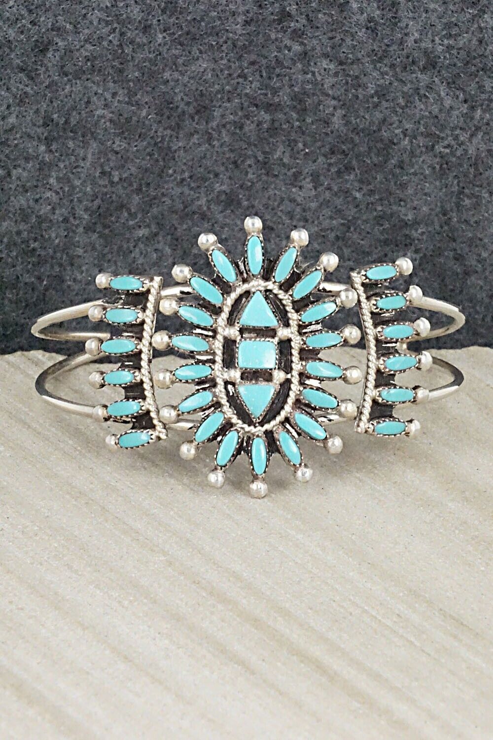 Turquoise & Sterling Silver Bracelet - Evonne Hustito