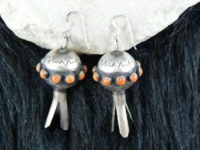 Navajo Sterling Silver & Spiny Oyster Blossom Earrings - Monica Smith - High Lonesome Trading