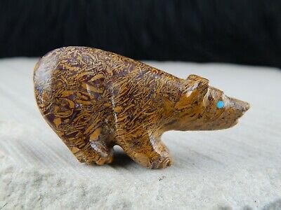 Bear - Zuni Fetish - Andres Quandelacy - Zuni Bear Carving - High Lonesome Trading