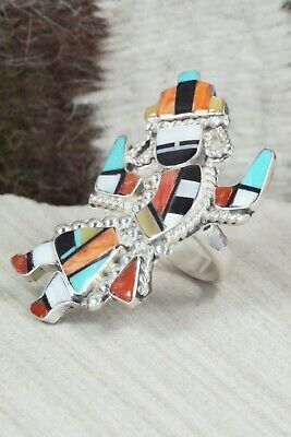 Turquoise, Spiny Oyster & Sterling Silver Ring - Marisa Selecion - Size 7.5